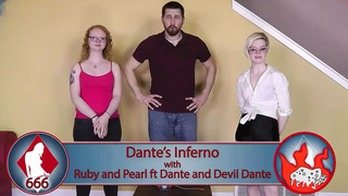Dante with Pearl and Ruby in a game of Strip Jingo Blast