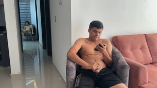 While I masturbate I see that my sexy Latina stepsister does it too, so I decide to fuck her hard with my huge cock.