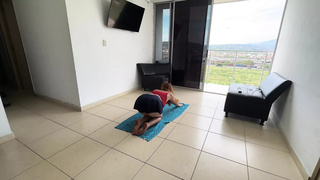 I Help My Sexy Latina Stepsister with Her Yoga Exercises, I Touch Her Too Much and We End up Fucking Her Tight Ass Hard