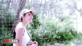 Porn jogging in the woods with Charlotte de Castille
