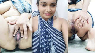 Desi Girl Asshole Show and Fingering Pussy for her Teacher