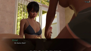 The two women share his penis and play.