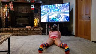 Daughter gets fucked by stepfather dressed up as Santa Claus