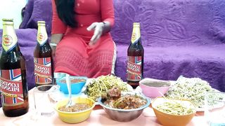 The mistress made special food for the sahib and while eating food she kissed the pussy Hindi with sexy voice