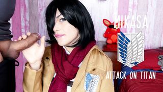 Mikasa Wants Eren's Dick and Cum - Attack on Titan Cosplay