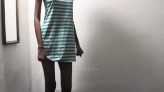 Indian teen beauty slim girl standing fucking