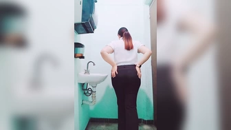 sexy milf latina mexican take out all her uniform in her office and show her big butt big ass and her sexy white thong