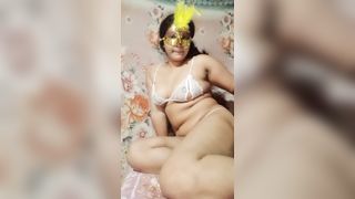 Young Pakistani girl is fingering and liking her tight pussy with sex toy. Sexy hot lady is looking gorgeous with bikni.