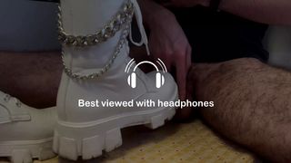 Combat White Boots Cock Crushing and Trampling - CBT and ASMR No Talking