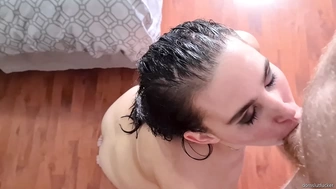 POV cum FACIAL, blowjob with wet hair