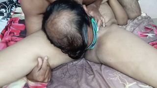 Indian village girl's pussy is licked by friend