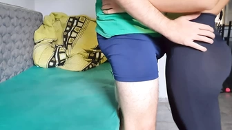 humping ass in leggings until cum in my pants, cum in clothes