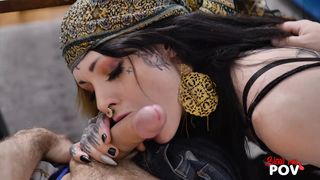 Blow me POV - Three Tranny Suck Hard