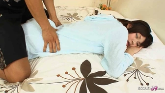 Skinny Japanese Teen Seduce to Creampie Fuck with Massage