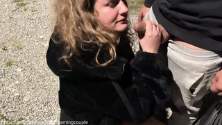 DOGGING with my CUCKOLD HUBBY and a STRANGER and getting a HUGE FACIAL OUTDOOR!!