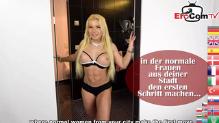 German User meet very super skinny teen for amateur porn