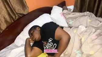 Horny black stud making out with his masturbating stepsis