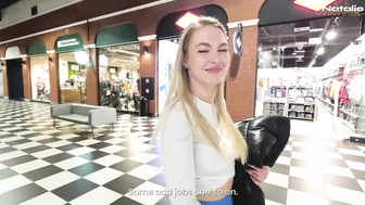 Polish slut sucks dick and get fucked in shopping mall