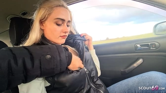 German Blonde Hitchhiker Teen seduce to Fuck in Car by Stranger