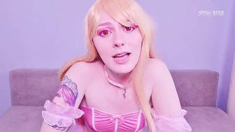 Barbie doll Spooky Boogie dressed up as Marin Kitagawa and got full holes in cum on porn casting