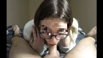 The stepmother takes her stepson's cock in her mouth and brings him to orgasm