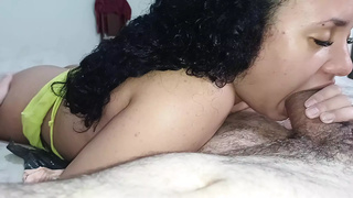 bitch sucks a dick with her delicious black ass shaking to provoke