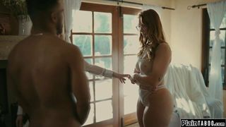 Busty lady licks gf to warm up for a black cock sperm donor