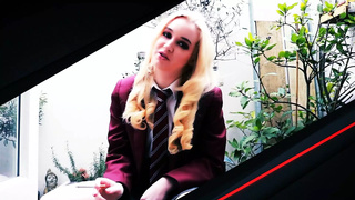 18 Year Old British Hottie Wanks Off An Old Guy