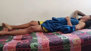 A couple of hot stepbrothers are in their bed and they fuck hard until they reach their orgasm