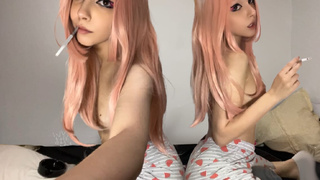 Egirl smoking on step dad, her human ashtray (ask me for full vid)
