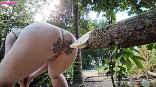 When I pee in the bush I seriously think about sticking that log in my ass because I was sewing