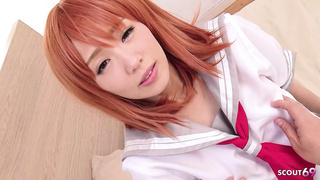 Petite Redhead Coslay Girl Get Uncensored JAV Deep Cum Inside Fuck in Japan