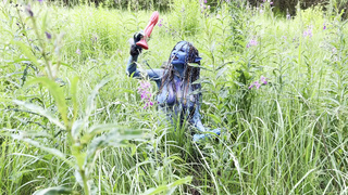 Avatar Monika Fox Big Prolapse, Hard Dildo Anal and Pussy Fuck, Squirt in Nature
