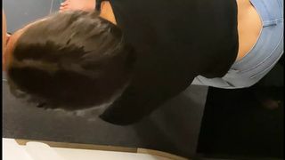 Young saleswoman with a big ass gets fucked in the toilet of a mall